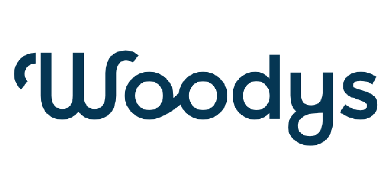 Woodys Logo en color blau
